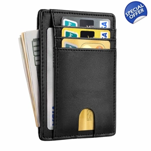 RFID Slimline Thin Leather Wallet