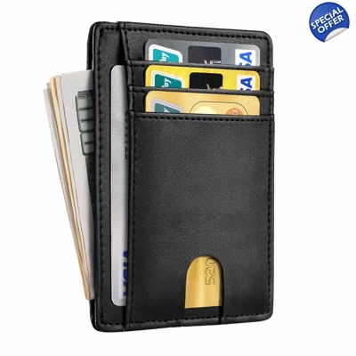 RFID Slimline Thin Leather Wallet title=