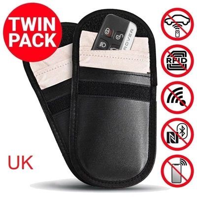 2 Pack - RFID Blocking Faraday Car Key Pouch title=