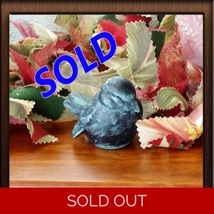Black and Teal Bird Figurine