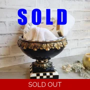 Checked Centerpiece Bowl Acanthus Leaf Pedestal Urn