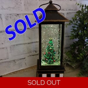 Christmas Snow Lantern Vintage Checks Christmas Decor Snow Globe