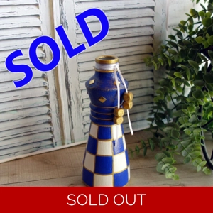Royal Blue Checked Vase Blue Courtly Decor Blue Buffalo Check Vase