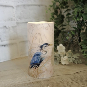 Blue Heron Luminary Candle Blue Heron Light