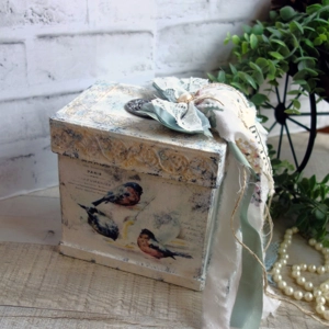 Shabby Chic Romantic Songbird Storage Box Small