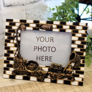 Checked Picture Frame Fishing Outdoor Vintage Rehab