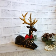 Checked Reindeer Stag Courtly Christmas Decor