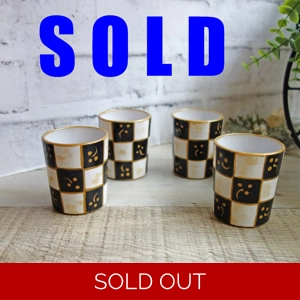 Whimsy Checked Votive Candles Set/4