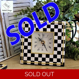 Whimsical Checks Checkerboard Clock