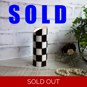 Checked Candle Tall Votive PIllar Candle