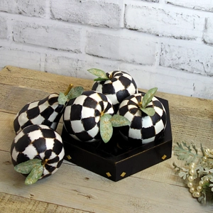 Distressed Checkered Fruit Centerpiece – 6 Piece Curated Set
