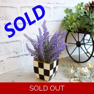 Checked Flower Pot Lavender Courtly Flower Decor