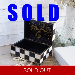 Black and White Checks Jewelry Box Checked Gift Box