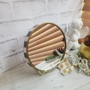 Checked Mirror Riser Petite 7” Round Courtly Accent