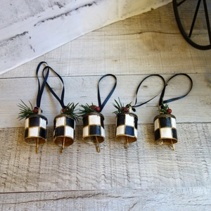 Checked Ornaments Set/5 Olde Worlde Bells