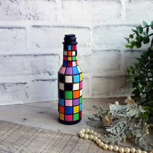 Colorful Checked Vase Whimsy Decor
