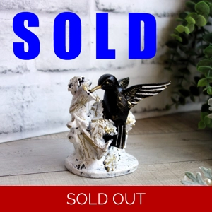 Courtly Song Bird Decor Black White Stripe Decor Hummingbird Figurine
