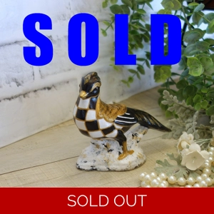 Courtly Bird of Paradise Checked Songbird Black and White Check Decor