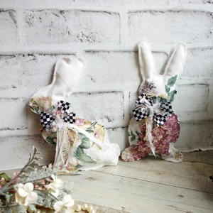 Checked Bunny Spring Decor Chintz Decor