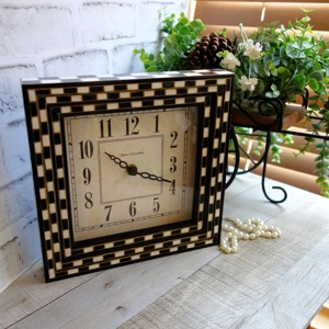 Checked Table Clock Wall Clock