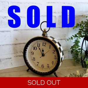 Courtly Clock Black and White Checked Decor