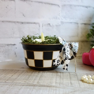Checked Candle Holder Courtly Decor