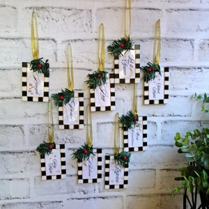 Checked Christmas Ornament Set