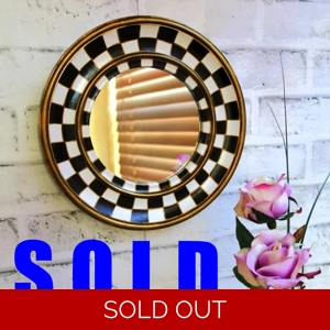 Checked Accent Mirror Checked Wall Decor