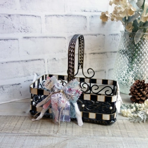 Checked Basket Checked Guest Towel Caddy