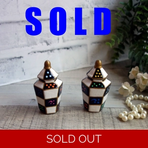 Colorful Whimsy Checked Salt and Pepper Shaker Set
