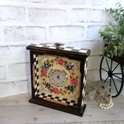 Checked Alarm Clock Vintage Needlepoint Europa 2 Jewels