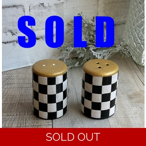 Whimsical Check Large Hole Salt & Pepper Shakers