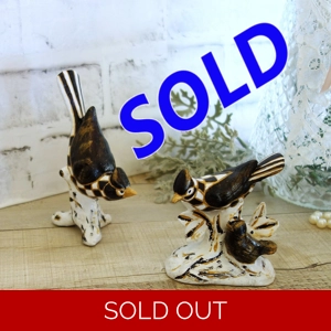 Vintage Checks Songbird Figurine Set/2