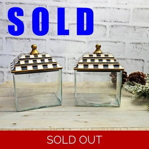 Artisan Bronze & Heavy Glass Checkered Apothecary Set