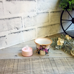 Vintage Checked Votive Candle Set French Country Decor