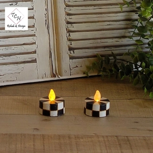 Elegant Checks Tea Light Candle