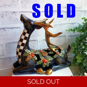 Checked Reindeer Courtly Christmas Decor