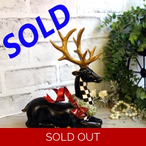 Courtly Christmas Decor Deer Checked Reindeer