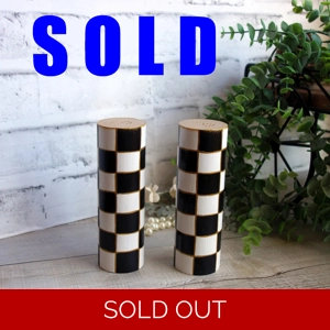 Whimsical Checks Tall Wood Salt & Pepper Shakers