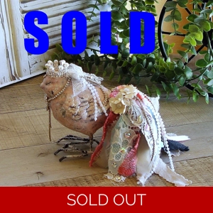 Crowned Bird Figurine Romantic Shabby Chic Decor