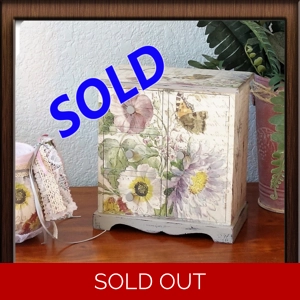 Decorative Tea Box Shabby Chic Dragonfly Storage Box