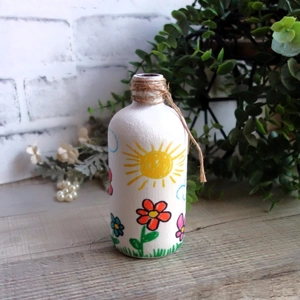 Folk Art Vase I Love Mommy Pot Weed Vase