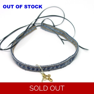 Free Cross Denim Choker Necklace