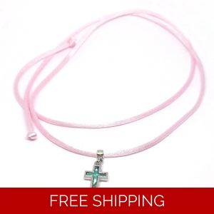 Free Cross Charm Cord Necklace