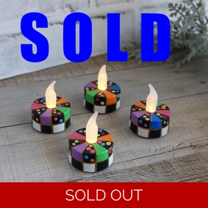 Whimsy Checks Tea Light Candle