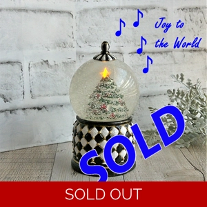 Whimsical Checks Musical Lighted Christmas Snow Globe