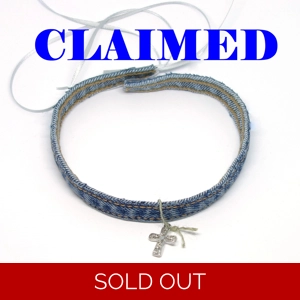 Free Cross Choker Necklace Denim
