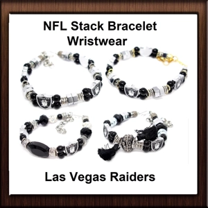 NFL Fan Stack Bracelet Las Vegas Raiders Wristband