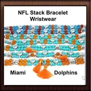 NFL Fan Stack Bracelet Miami Dolphins Wristband