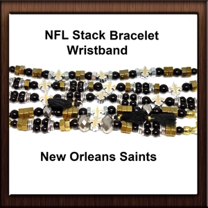 NFL Fan Stack Bracelet New Orleans Saints Wristband